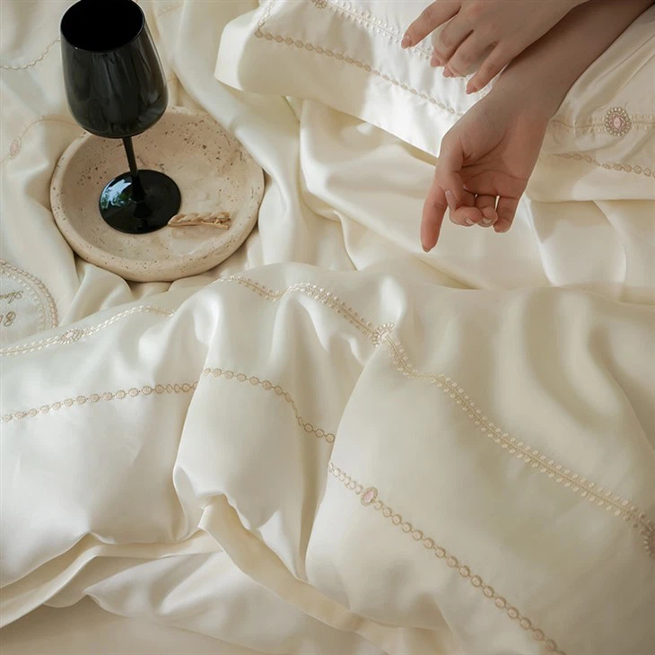 Tencel Embroidered 9-piece Bedding Set factory